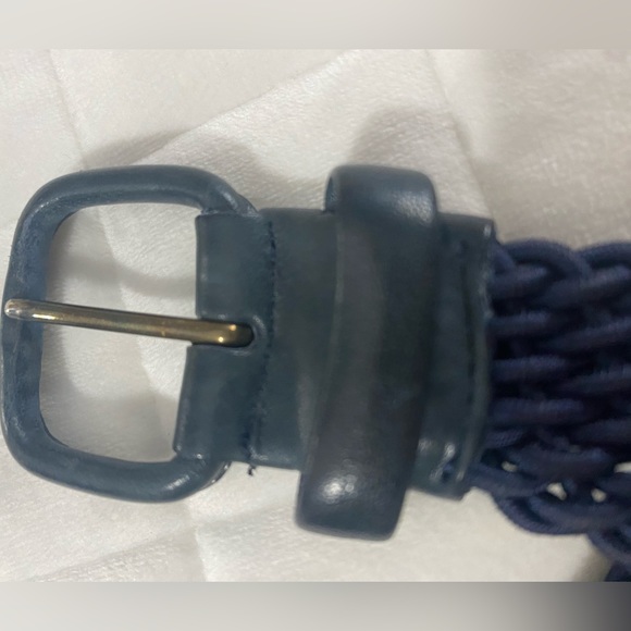 Maus&Hoffman Navy Blue Hand Braided Elastic Belt S 42. Measurement 44inches. - Picture 6 of 11